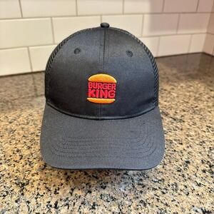 Burger King Trucker Hat Crew Men's Adjustable Snapback Black Orange